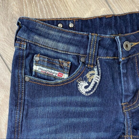 Diesel Embroidered Distressed Jean Shorts - Picture 2 of 10